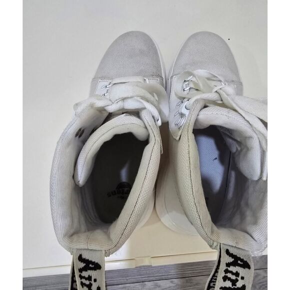 Dr. Martens Canvas Combat Boots White/Gray Lace Up Grunge Women's Size 8 - Picture 7 of 9